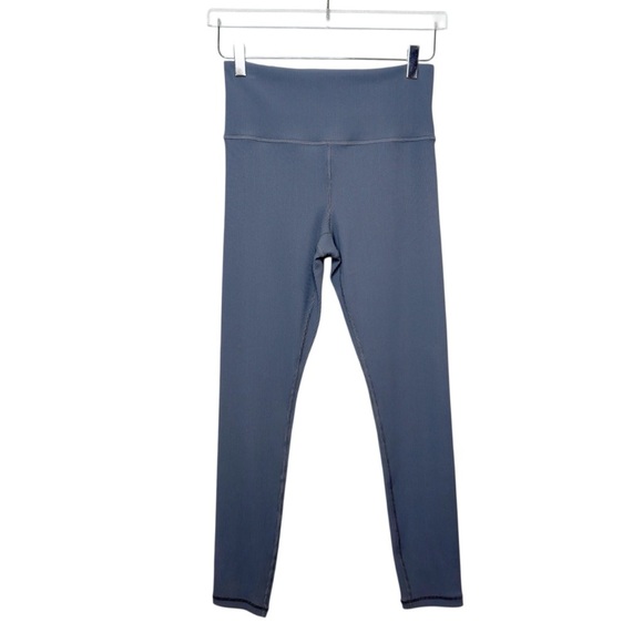 NEW Athleta Shadow Blue Ultra High Rise Ribbed Power Vita Women’s Leggings Sz M - Picture 1 of 10
